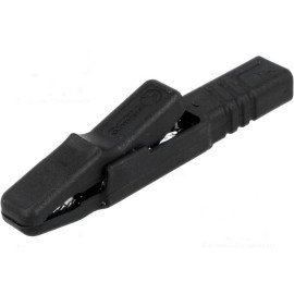 Krokodilka izolirana crna 4mm 25A 60VDC; Hirschman