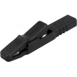 Krokodilka izolirana crna 4mm 25A 60VDC; Hirschman