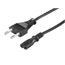 Kabel EURO / utikač C7 2x0,75 2,5A 3m ravni crni
