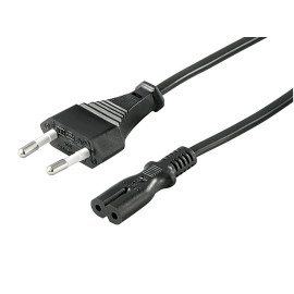Kabel EURO / utikač C7 2x0,75 2,5A 3m ravni crni