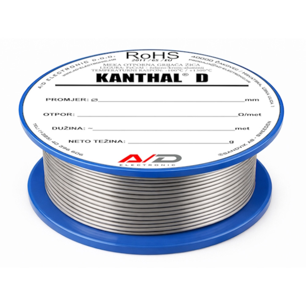 Otporna žica cekas KANTHAL-D 0,65mm 4,07R/m; 100g