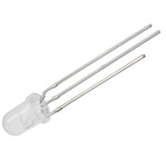 LED 5mm crv./žut. trioda; 60mcd; 40mcd; 60° tra. 