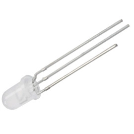 LED 5mm crv./zel. trioda; 60mcd; 50mcd; 60°; tra. 