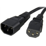 Kabel IEC C13 ženski / IEC C14 muški crni 1,8m