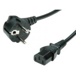 Kabel ŠUKO kutni / IEC C13 ravni 3x1mm2 crni 3m