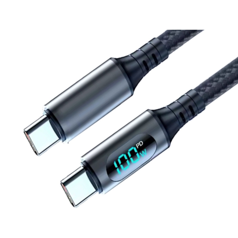 Kabel USB-C muški / USB-C muški LCD 120W 6A 1m